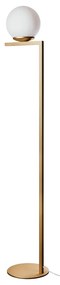 Coluna Angular Tubo Quadrado Ø26X153Cm 1Xe27 G45 / Globo Ø20Cm | Usina... (OC-M Ocre Metálico, CLEAR)