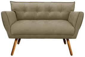 Kit 1 Namoradeira 2 Lugares e 2 Poltronas Anitta Suede Pés Palito Castanho - D'Rossi - Marrom Rato