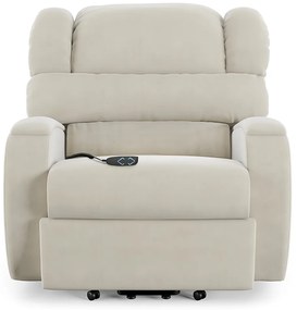 Poltrona do Papai Sala de Cinema Reclinável Kylie Elevação Lift Elétrico Veludo Bege G23