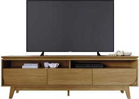 Bancada Decorativa Saiko MDP Pintura UV 3 Gavetas Corrediças Telescópicas até 75 Cumaru G97 - Gran Belo