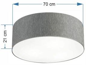 Plafon Cilíndrico Vivare Md-3019 Cúpula em Tecido 80x15cm - Bivolt