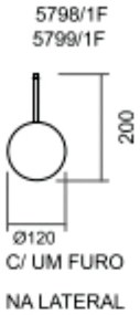 Arandela Galáxia 1Xpci Led 5W 220V Ø12X5Cm (C/ Um Furo Na Lateral) | U... (FN-F - Fendi Fosco)