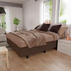 Base Box para Cama Casal King 192x203cm Bipartido Liz S05 Suede Bordad
