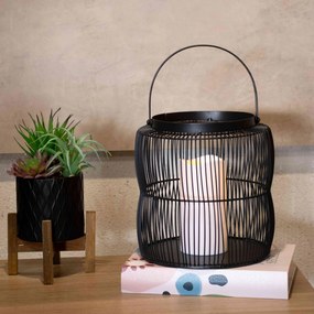 Lanterna Decorativa em Metal Preto 23x22 cm -  D'Rossi