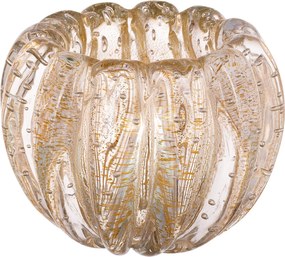 Cachepot Murano C/ Ouro Liceu PP Cristal Transparente