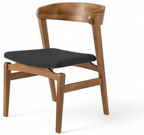 Cadeira Ellie Champagne Assento Estofado Tecido Preto Grafite - 76999 Sun House