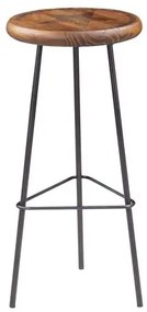 Banqueta Alta Tampa Com Impressao Rustic Brown Base Grafite 75cm - 40712 Sun House