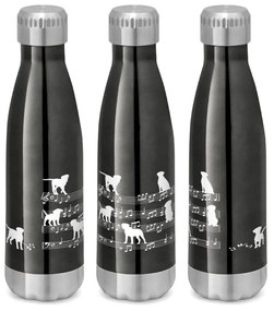 Garrafa Térmica Inox Brilhante 510 ml Cachorro Musical Branco - Chumbo
