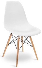 Cadeira Sala de Jantar kit2 Eiffel Eames Base Madeira Branco R02 - D'Rossi