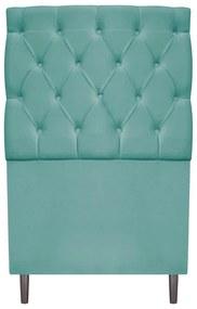 Cabeceira Estofada Liverpool 90 cm Solteiro Suede Azul Tiffany - ADJ Decor