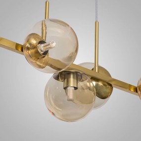 Pendente Mousse C/ 9 Globos 121Cm 9Xg9 / Cabos Cristal / Metal E Globo... (BT - Branco Texturizado, FOSCO)