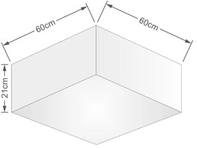 Plafon Para Quarto Quadrado SQ-3053 Cúpula Cor Palha