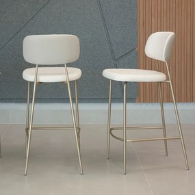 Banqueta Tyrell Estofada Estrutura Aço Carbono Pintura Eletrostática Design Moderno