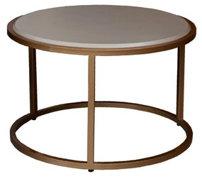 Mesa de centro Mina M Ø70cm - fendi nouveau c/ detalhes dourado soleil