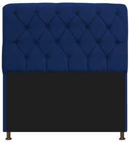Kit Cabeceira Lady e Recamier Félix 160 cm Queen Size Suede Azul Marinho - ADJ Decor