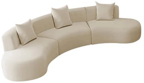 Kit Sofá Modular 4 Lugares 360cm Moderno Curvo Orgânico Duna Bouclé