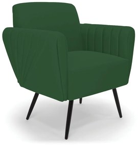 Kit 2 Poltronas Pés Palito de Ferro Bruna Veludo D01 - D'Rossi - Verde
