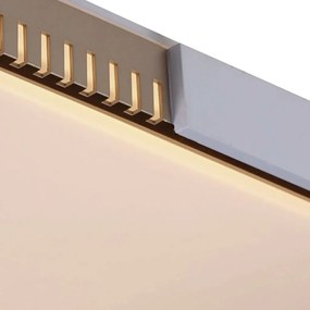 Plafon Trama Quadrado 50X50X07Cm Led 36W 3000K Bivolt Branco E Champan...