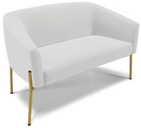 Sofá Namoradeira e Poltrona Pé de Ferro Dourado Stella Linho D03 - D'Rossi - A05 Cinza