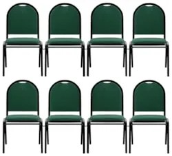 Kit 8 Cadeiras Hoteleiras Auditório Empilhável Linho Z33 Verde - Mpoze