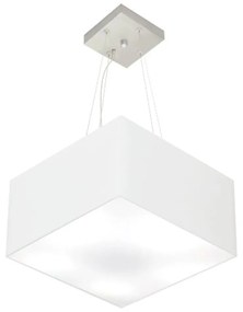 Lustre Pendente Quadrado Md-4005 Cúpula em Tecido 21/35x35cm Branco - Bivolt