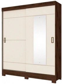 Roupeiro Briz 2 Portas Deslizantes 2 Gavetas - Café/Off White