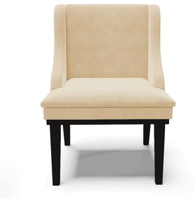 Cadeira de Jantar Liz Suede Base Fixa Madeira Preto - D'Rossi - Bege