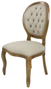 Cadeira de Jantar Medalhão Lisa Sem Braço Capitonê - Wood Prime 38028