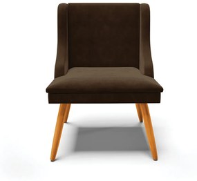 Kit 10 Cadeiras de Jantar Liz Suede Pes Palito Castanho D03 - D'Rossi - Marrom