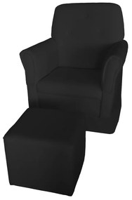 Poltrona Suzi Amamentação Balanço + Puff Suzi Suede Preto