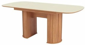 Mesa Extensivel Nature TM74 Tampo Off White com Base Freijo Ripada 135x185 cm - 70045 Sun House