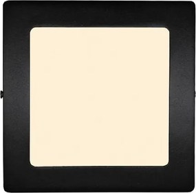 Plafon Led De Sobrepor Quadrado Preto 12W Moldura - LED BRANCO QUENTE (3000K)