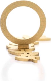 Porta Guardanapo Natal Folhagem Dourado 9,5cm - D'Rossi