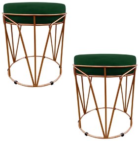 Kit 02 Puffs Babu Suede Verde Base Cobre D03 - D'Rossi