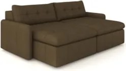 Sofá Retrátil 2 Lugares Para Sala 184cm Elios Couro Capuccino Z55 - Mp