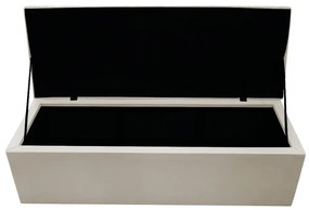 Recamier Baú Estofada Mel 195 cm King Size Com Capitonê Suede Bege - ADJ Decor