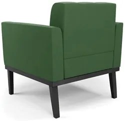 Poltrona Decorativa Base Madeira Preto Ana Suede Verde - Ibiza