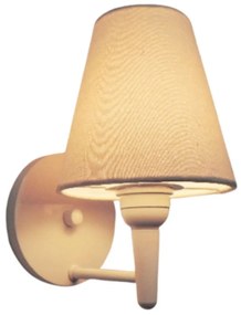 Arandela Cone Md-2004 Base Branco Cúpula em Tecido 14/14x07cm Algodão Crú - Bivolt