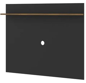 Painel Vênus preto com madeira - Tebarrot móveis