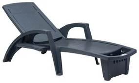 Espreguiçadeira Sole Reclinável Grafite em Polipropileno com Proteção UV Pisani