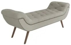 Puff Recamier Calçadeira 160cm Pés Palito Madeira Venêto Z37 Boucle Cr