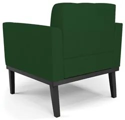 Poltrona Decorativa Base Madeira Preto Ana Veludo Luxo Verde - Ibiza