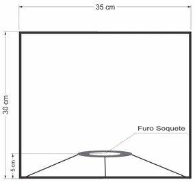 Cúpula em tecido quadrada abajur luminária cp-4270 30/35x35cm branco