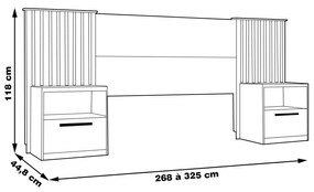 Cabeceira Decorativa Extensiva Senna MDP Branco Fosco G11 - Gran Belo