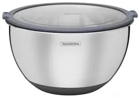 Bowl Tramontina Cucina em Aço Inox com Tampa Plástica 22 cm 3 Litros