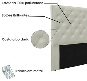 Cabeceira Cama Box King 195 cm Tania Veludo S04 - D'Rossi - Prata