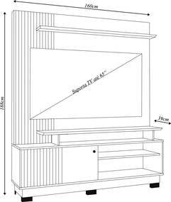 Home Theater Homero MDP 2 Prateleiras até 65 Cumaru G97 - Gran Belo