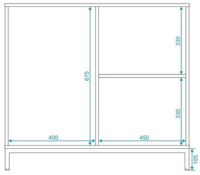 Balcão Buffet Multiuso 1 Porta BMU35 Branco