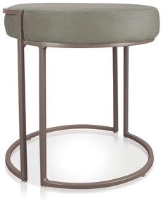 Puff Redondo Base Industrial Cobre Love Suede Marrom Rato D03 - D'Rossi