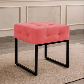 Puff Sala Decorativo Industrial Elisa Suede D03 - D'Rossi - Rose
